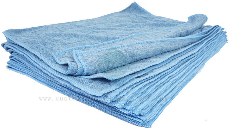 China Bulk Custom Blue micro absorbent towels wholesale microfiber cloth detergent Cleaning Towels Supplier